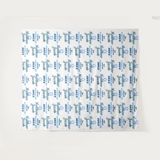 Party Hintergrund Bar Mitzvah Schritt und wiederho Wandteppich (Vorderseite (Horizontal))