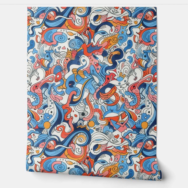 Party Hintergrund farbenfrohe handgezeichnet Doodl Tapete (Abrollen)