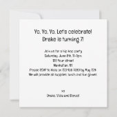 Party, Hip Hop-Tanz, Tanz-Party, Katze Einladung (Rückseite)