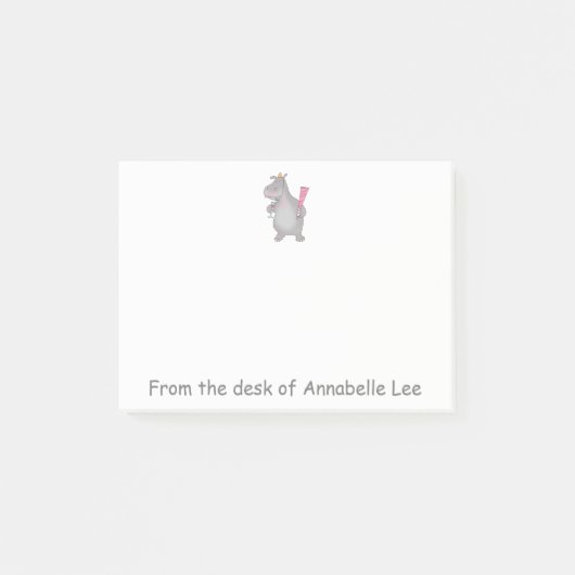 Party Hippo Post-it Klebezettel (Vorderseite)