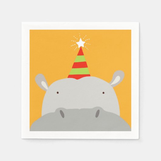 Party Hippo Serviette (Vorderseite)