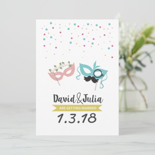 Party Hochzeit Einladung (Stehend Vorderseite)