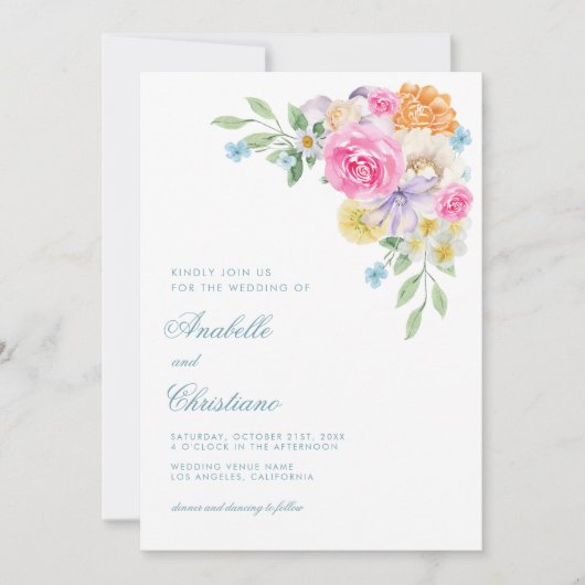 Party Hochzeit im Blumengarten Einladung (Vorderseite)