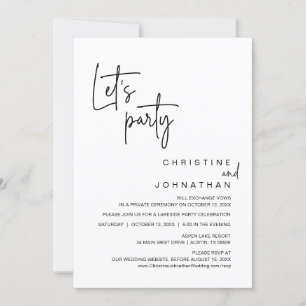 Party, Hochzeitsfeier Einladung