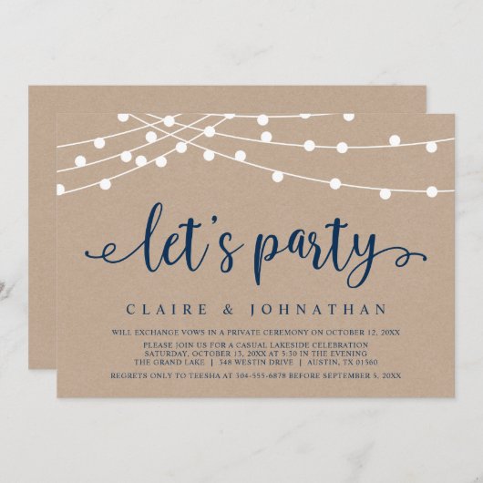 Party, Hochzeitsfeier Party I Einladung (Vorne/Hinten)