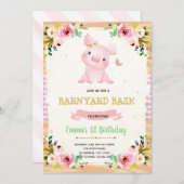 Party-Hof Geburtstagseinladung Einladung (Vorne/Hinten)