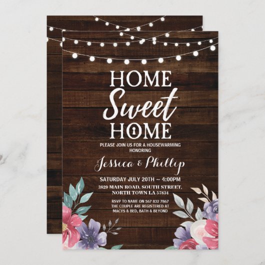 Party Holzbau Rustikal New Zuhause Einladung (Vorne/Hinten)