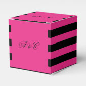 Party "Hot Pink & Black Stripes" Geschenkschachtel (Vorderseite)