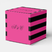 Party "Hot Pink & Black Stripes" Geschenkschachtel (Rückseite)
