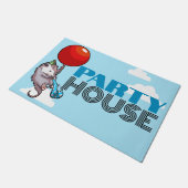 PARTY HOUSE Funny Possum Floating Ballon Opossum Fußmatte (Schrägansicht)