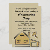 Party House & Key Einladung (Vorne/Hinten)