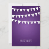 Party Housewarming Hearts Jagd Lila Einladung (Rückseite)