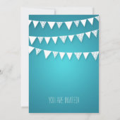 Party Housewarming Hearts Türkis Einladung (Rückseite)