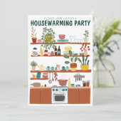 Party Housewarming Niedliche Art Cosy Küche Einladung (Stehend Vorderseite)