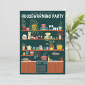 Party Housewarming Niedliche Art Cosy Küche Einladung (Stehend Vorderseite)