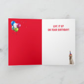 Party Hund auf einem Kuchen Geburtstag Karte (Innenseite)