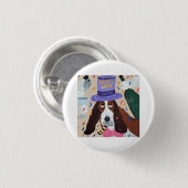Party-Hund Basset Hound  Button (Vorne & Hinten)