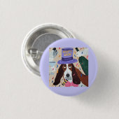 Party-Hund Basset Hound  Button (Vorne & Hinten)