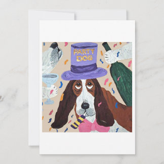 Party Hund Basset Hound Einladung