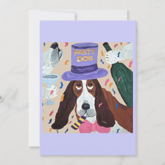 Party-Hund Basset Hound  Einladung