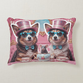 Party Hunde und Maus, Baumwolle der Klasse A Dekokissen