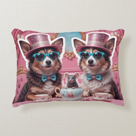 Party Hunde und Maus Dekokissen (Vorderseite)