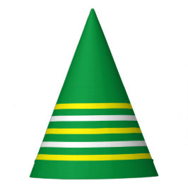 Party-Hut aus grün und gelb Streifen Partyhütchen