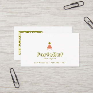 Party-Hut-Logo | Editierbare Farbe | QR-Code Visitenkarte
