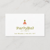 Party-Hut-Logo | Editierbare Farbe | QR-Code Visitenkarte (Vorderseite)