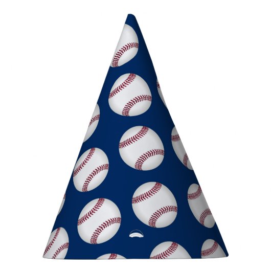 Party-Hut mit Baseball auf Blau Partyhütchen (Rechts)