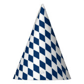 Party-Hut mit blauem und weißem Diamantmuster Partyhütchen (Links)