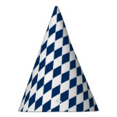 Party-Hut mit blauem und weißem Diamantmuster Partyhütchen (Rechts)