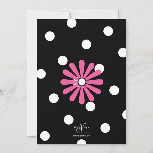 Party Hut mit Pink Polka Dots Einladung (Rückseite)