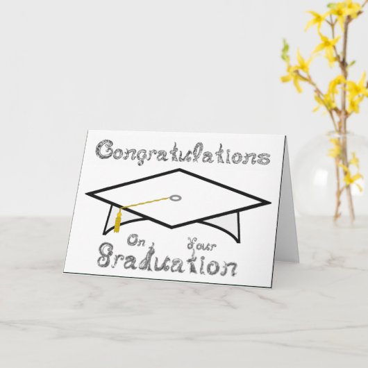 Party-Hut mit weißem und silbergradischem Cap oder Karte (Gelbe Blume)