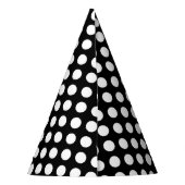 Party-Hut mit weißen Polkapunkten auf Schwarzem Partyhütchen (Rückseite)