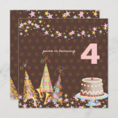 Party Hüte, Kinder Geburtstagsparty Einladung (Vorne/Hinten)