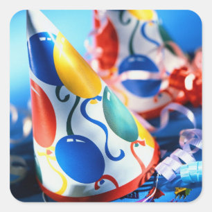 Party-Hüte Quadratischer Aufkleber