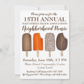 Party Ice Cream Social Birthday Popsicle Picnic Einladung (Vorderseite)