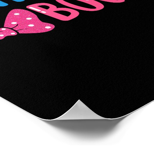 Party-Idee für Ausbrüche oder Bows Gender Reveal Poster (Ecke)