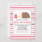 Party Igel und Cupcake Einladung (Vorderseite)