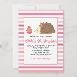 Party Igel und Cupcake Einladung