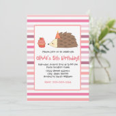 Party Igel und Cupcake Einladung (Stehend Vorderseite)