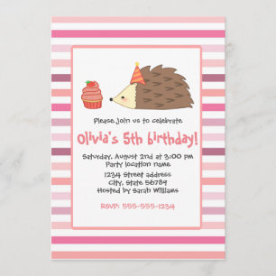 Party Igel und Cupcake Einladung