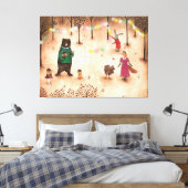 Party Illustration von Waldtieren Leinwanddruck (Insitu (Schlafzimmer))