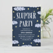 Party | Illustriert Navy Blue Geburtstag Einladung (Stehend Vorderseite)