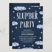 Party | Illustriert Navy Blue Geburtstag Einladung (Vorne/Hinten)