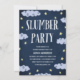 Party   Illustriert Navy Blue Geburtstag Einladung