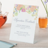 Party im Blumengarten Cocktail Menü Sockelschild (In Situ)