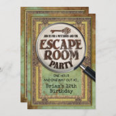 Party im Escape Room - Vorder- und Rückseite Einladung (Vorne/Hinten)