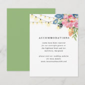 Party im Garten, Blume und Lichter bei Hochzeiten Begleitkarte (Vorne/Hinten)